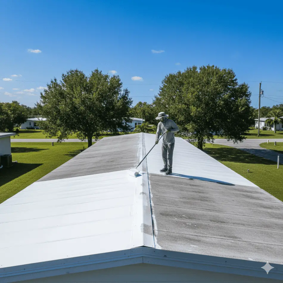 Mobile Home Roof Coating Application