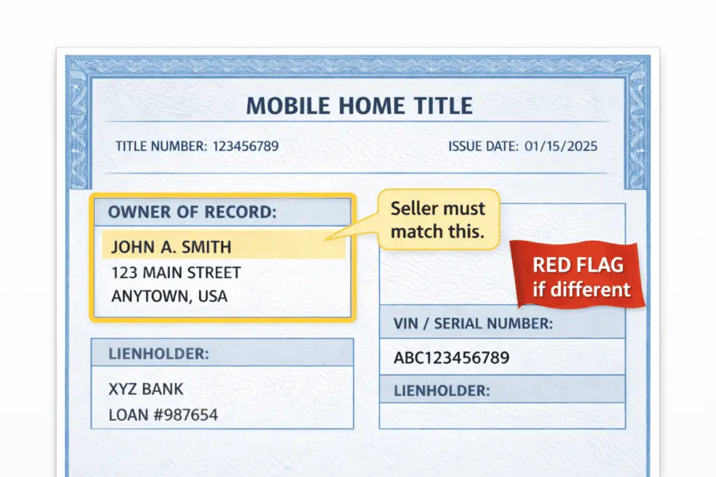 Owner of Record vs Seller on a Mobile Home Title