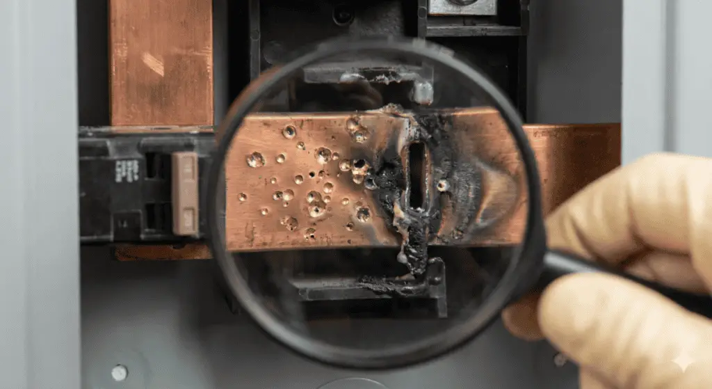 Electrical Arcing Damage on Bus Bar