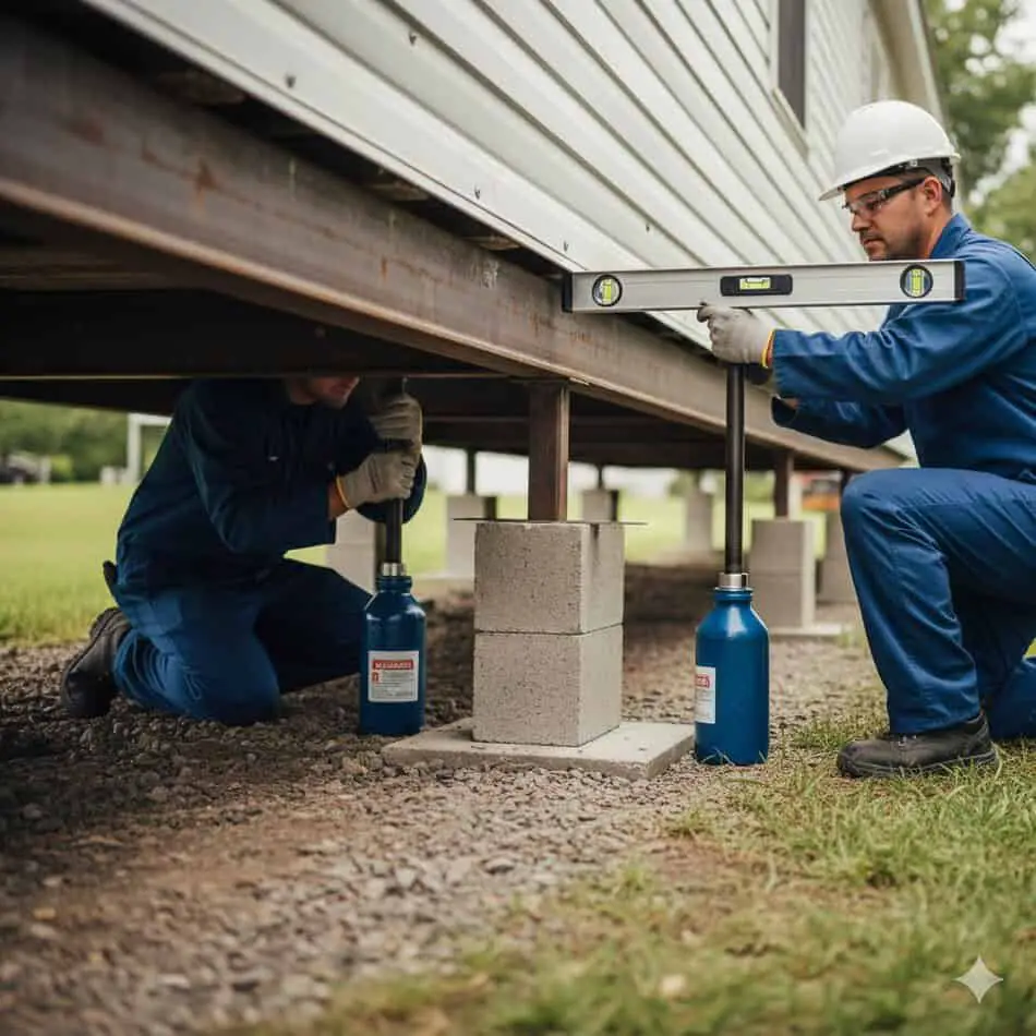 Re-Leveling With Hydraulic Jacks