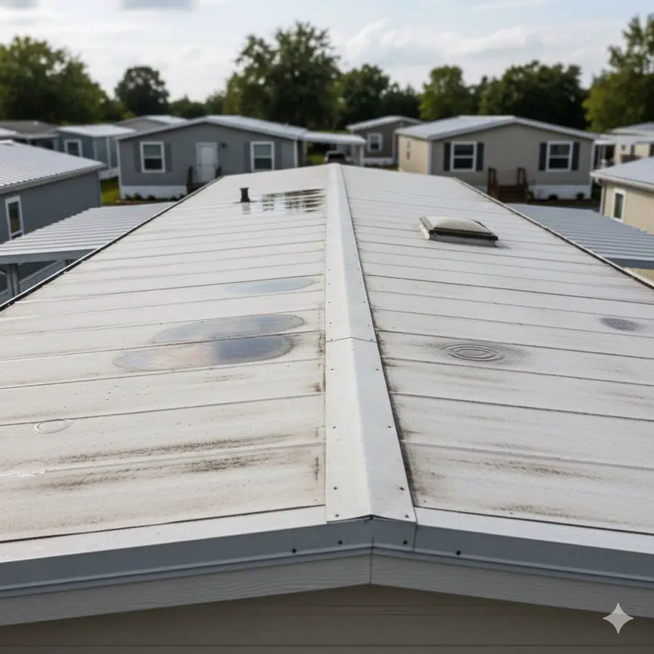 Mobile Home Flat Roof with Water Ponding