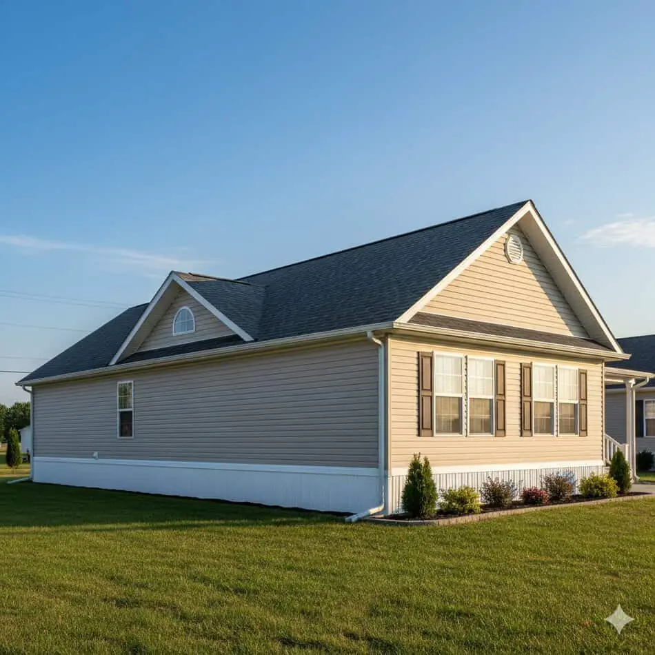 Pitched Roof Over on a double wide mobile home