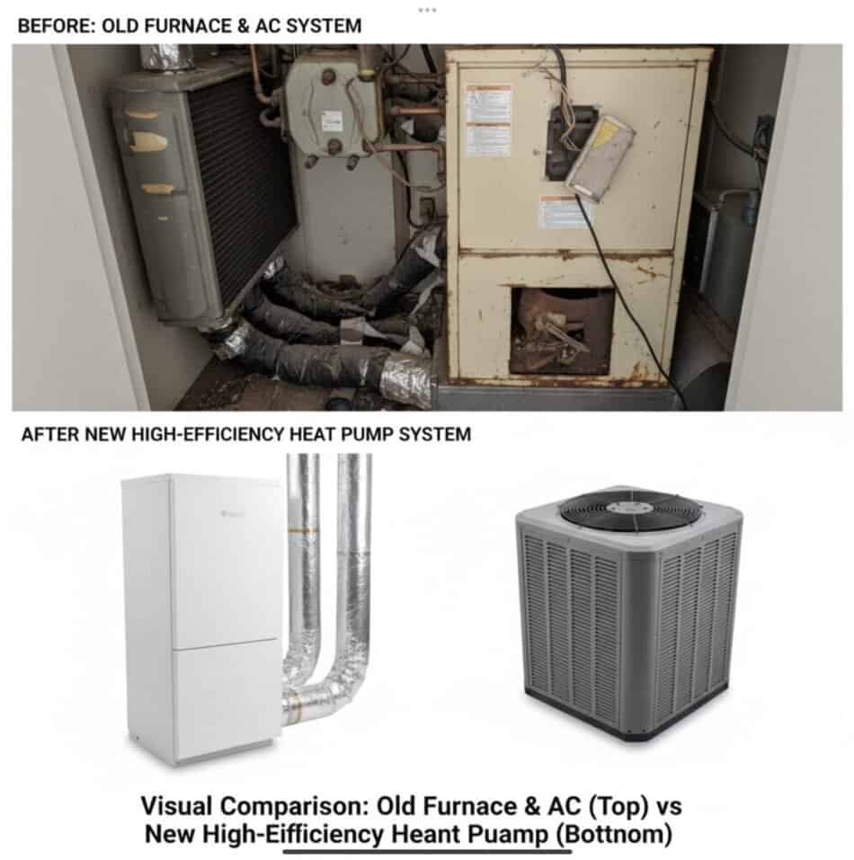 Old Gas Furnace vs New Heat Pump … A/C
