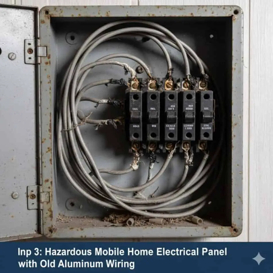 Mobile Home Old Electrical Panel with Aluminum Wiring