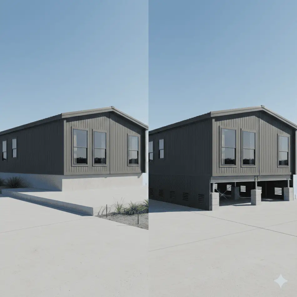 Modern mobile home foundation types comparison