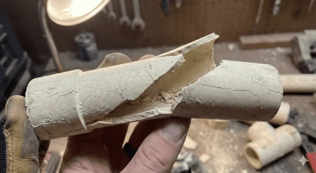 Brittle CPVC mobile home pipe cracked lengthwise