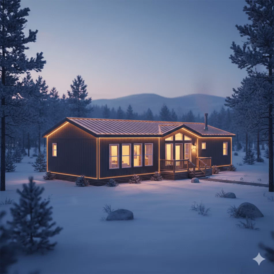 Energy efficient mobile home with thermal insulation overlay